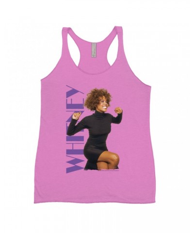 Whitney Houston Bold Colored Racerback Tank | Whitney Photo And Purple Logo Image Shirt $10.65 Shirts