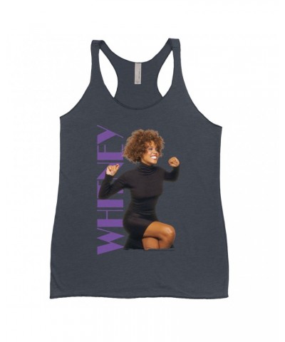 Whitney Houston Bold Colored Racerback Tank | Whitney Photo And Purple Logo Image Shirt $10.65 Shirts