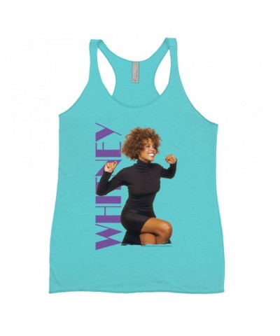 Whitney Houston Bold Colored Racerback Tank | Whitney Photo And Purple Logo Image Shirt $10.65 Shirts