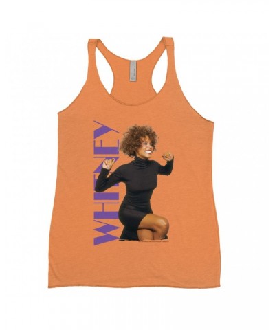 Whitney Houston Bold Colored Racerback Tank | Whitney Photo And Purple Logo Image Shirt $10.65 Shirts