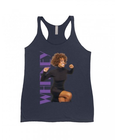 Whitney Houston Bold Colored Racerback Tank | Whitney Photo And Purple Logo Image Shirt $10.65 Shirts