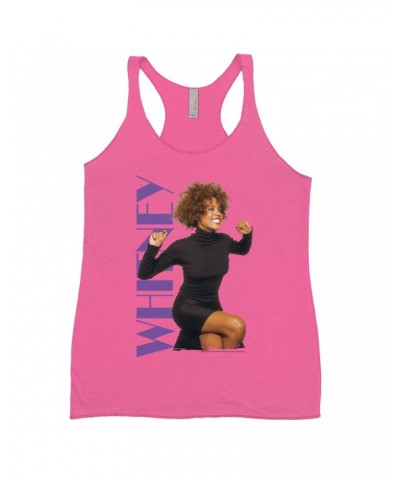 Whitney Houston Bold Colored Racerback Tank | Whitney Photo And Purple Logo Image Shirt $10.65 Shirts