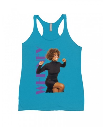 Whitney Houston Bold Colored Racerback Tank | Whitney Photo And Purple Logo Image Shirt $10.65 Shirts