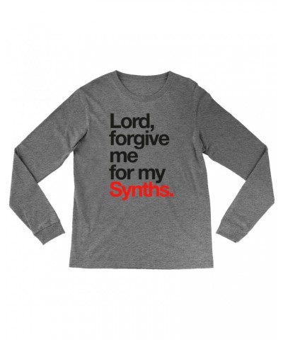 Music Life Heather Long Sleeve Shirt | Forgive Me For My Synths Shirt $4.50 Shirts