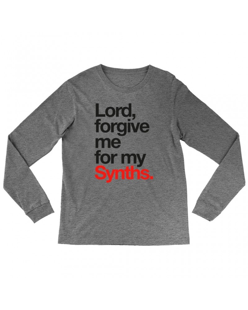 Music Life Heather Long Sleeve Shirt | Forgive Me For My Synths Shirt $4.50 Shirts