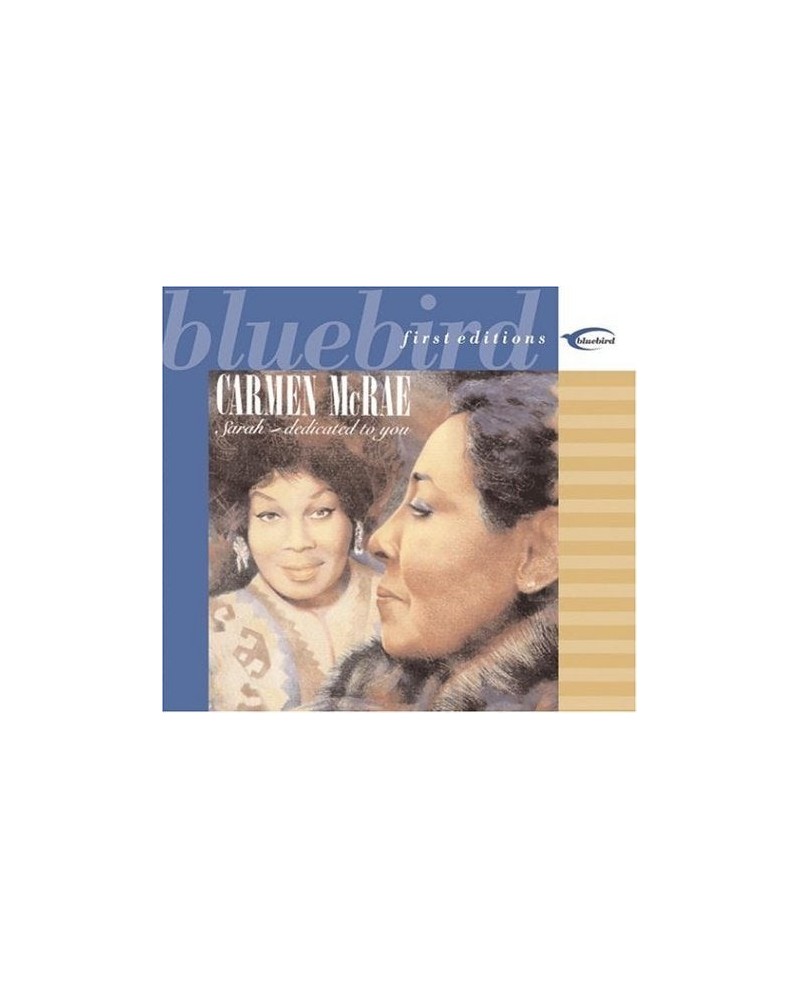 Carmen McRae SARAH: DEDICATED TO YOU CD $15.75 CD