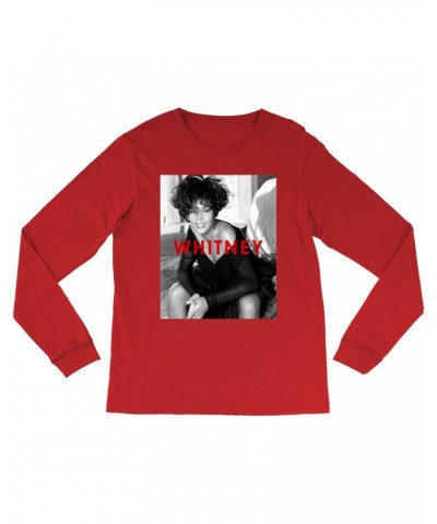 Whitney Houston Long Sleeve Shirt | Bold Black And White Cover Shirt $5.12 Shirts