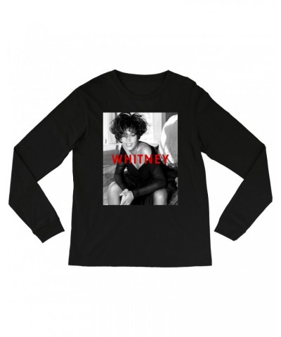 Whitney Houston Long Sleeve Shirt | Bold Black And White Cover Shirt $5.12 Shirts