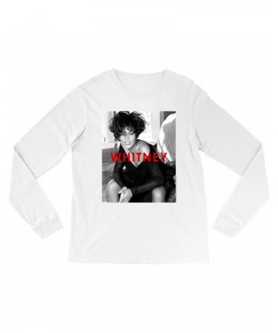 Whitney Houston Long Sleeve Shirt | Bold Black And White Cover Shirt $5.12 Shirts