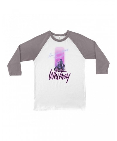 Whitney Houston 3/4 Sleeve Baseball Tee | Neon Light I'm Your Baby Tonight Image Shirt $7.78 Shirts