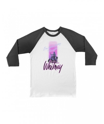 Whitney Houston 3/4 Sleeve Baseball Tee | Neon Light I'm Your Baby Tonight Image Shirt $7.78 Shirts