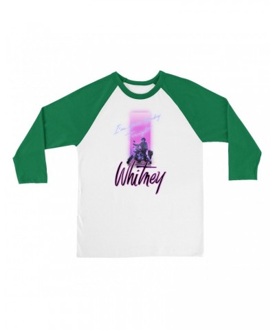 Whitney Houston 3/4 Sleeve Baseball Tee | Neon Light I'm Your Baby Tonight Image Shirt $7.78 Shirts