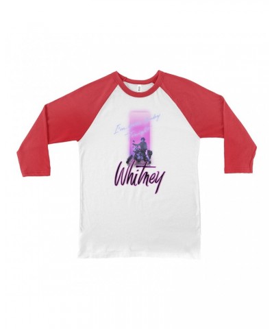 Whitney Houston 3/4 Sleeve Baseball Tee | Neon Light I'm Your Baby Tonight Image Shirt $7.78 Shirts