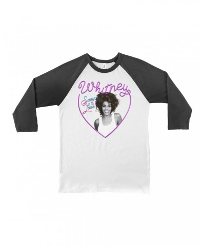 Whitney Houston 3/4 Sleeve Baseball Tee | Saving All My Love Heart Shirt $9.35 Shirts