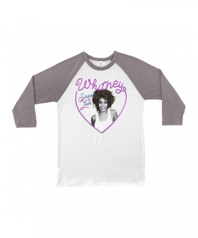 Whitney Houston 3/4 Sleeve Baseball Tee | Saving All My Love Heart Shirt $9.35 Shirts