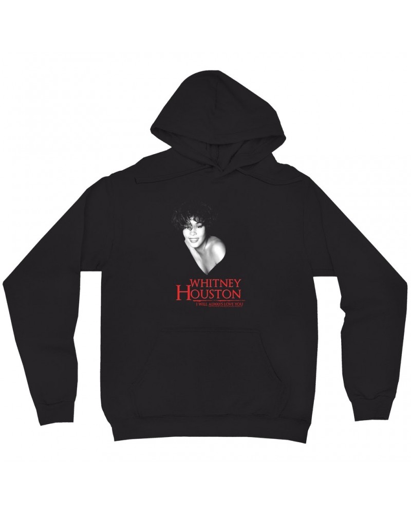 Whitney Houston Hoodie | I Will Always Love You Logo And Photo Hoodie $21.43 Sweatshirts