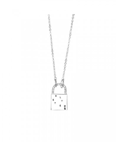 Why Don't We Initial Lock Silver Necklace Silver $14.98 Accessories