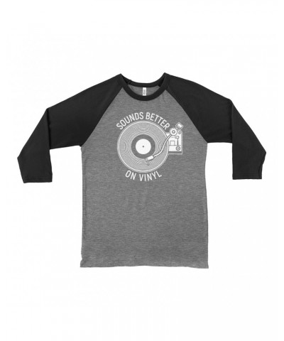 Music Life 3/4 Sleeve Baseball Tee | Vinyl Sounds Better Shirt $8.32 Shirts