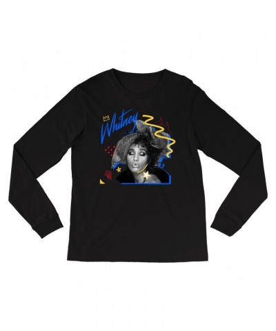 Whitney Houston Long Sleeve Shirt | Funky Colorful 1987 Photo Image Design Shirt $6.96 Shirts