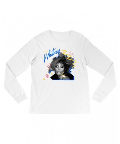 Whitney Houston Long Sleeve Shirt | Funky Colorful 1987 Photo Image Design Shirt $6.96 Shirts