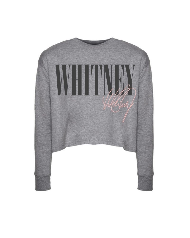 Whitney Houston Women's Whitney Long Sleeve Crop Top $5.00 Shirts