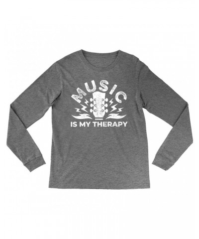 Music Life Heather Long Sleeve Shirt | Music Is My Therapy Shirt $4.96 Shirts