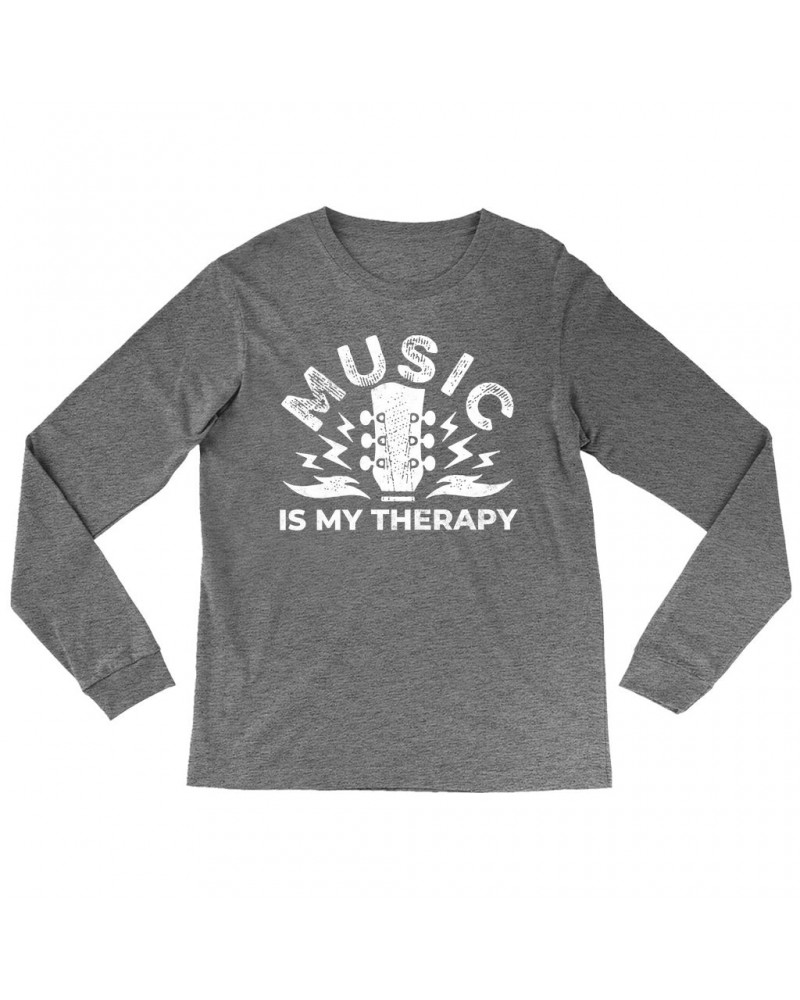 Music Life Heather Long Sleeve Shirt | Music Is My Therapy Shirt $4.96 Shirts