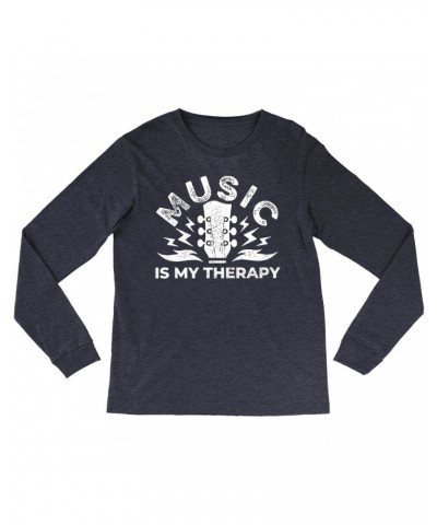 Music Life Heather Long Sleeve Shirt | Music Is My Therapy Shirt $4.96 Shirts