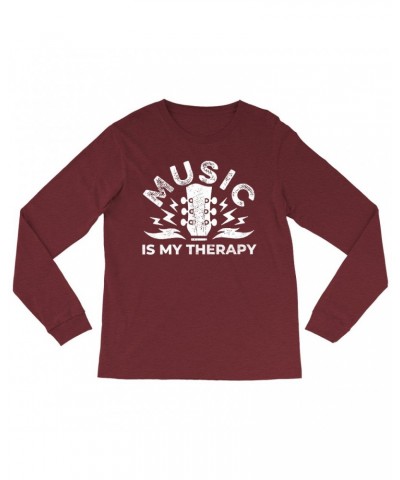 Music Life Heather Long Sleeve Shirt | Music Is My Therapy Shirt $4.96 Shirts