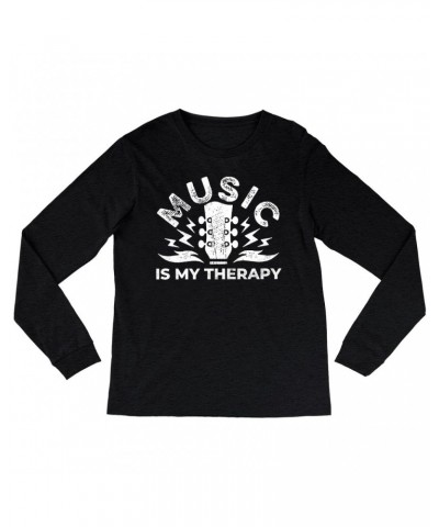 Music Life Heather Long Sleeve Shirt | Music Is My Therapy Shirt $4.96 Shirts