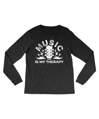 Music Life Heather Long Sleeve Shirt | Music Is My Therapy Shirt $4.96 Shirts