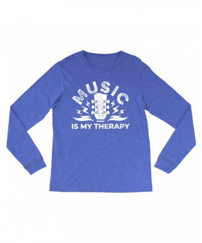 Music Life Heather Long Sleeve Shirt | Music Is My Therapy Shirt $4.96 Shirts