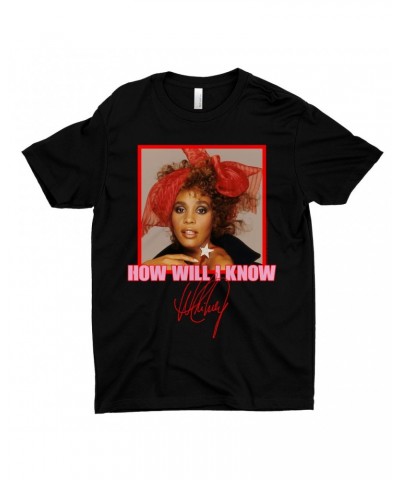 Whitney Houston T-Shirt | How Will I Know Red Bow Photo Design Shirt $10.78 Shirts