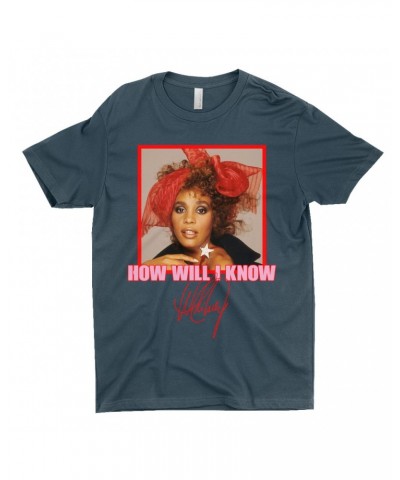 Whitney Houston T-Shirt | How Will I Know Red Bow Photo Design Shirt $10.78 Shirts