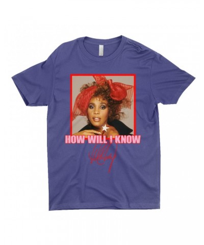 Whitney Houston T-Shirt | How Will I Know Red Bow Photo Design Shirt $10.78 Shirts