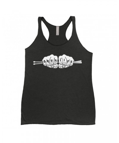 Music Life Ladies' Tank Top | Drum Life Knucks Shirt $8.54 Shirts