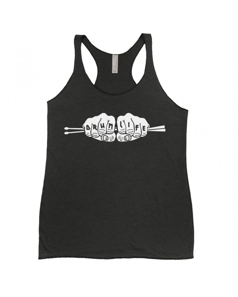 Music Life Ladies' Tank Top | Drum Life Knucks Shirt $8.54 Shirts