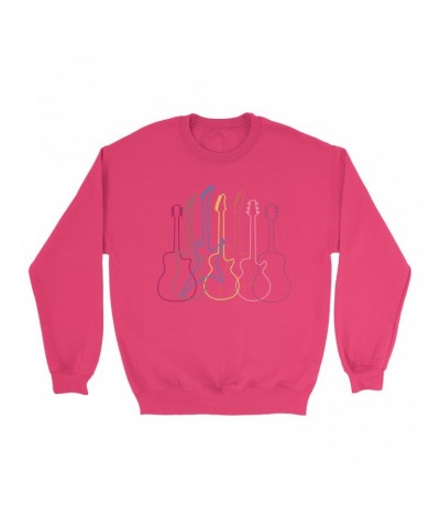 Music Life Colorful Sweatshirt | Spectrum Guitar Shapes Sweatshirt $5.80 Sweatshirts