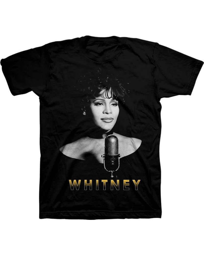 Whitney Houston Black & White Microphone T-Shirt $7.78 Shirts