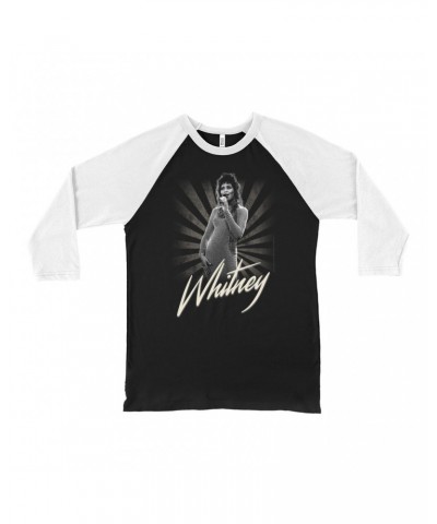 Whitney Houston 3/4 Sleeve Baseball Tee | Whitney Live Concert Shot By Patrick Harbron Shirt $8.60 Shirts