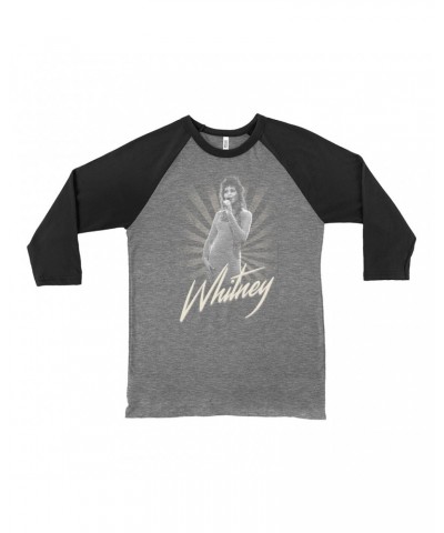 Whitney Houston 3/4 Sleeve Baseball Tee | Whitney Live Concert Shot By Patrick Harbron Shirt $8.60 Shirts