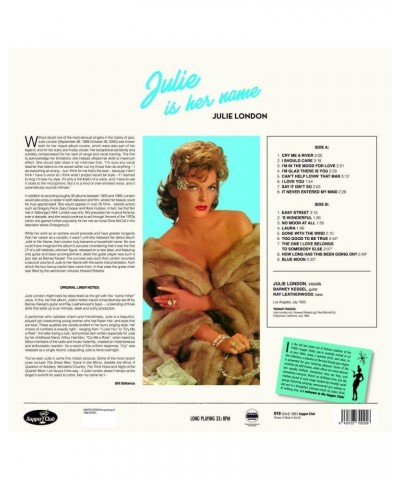 Julie London Julie Is Her Name Vinyl Record $4.86 Vinyl