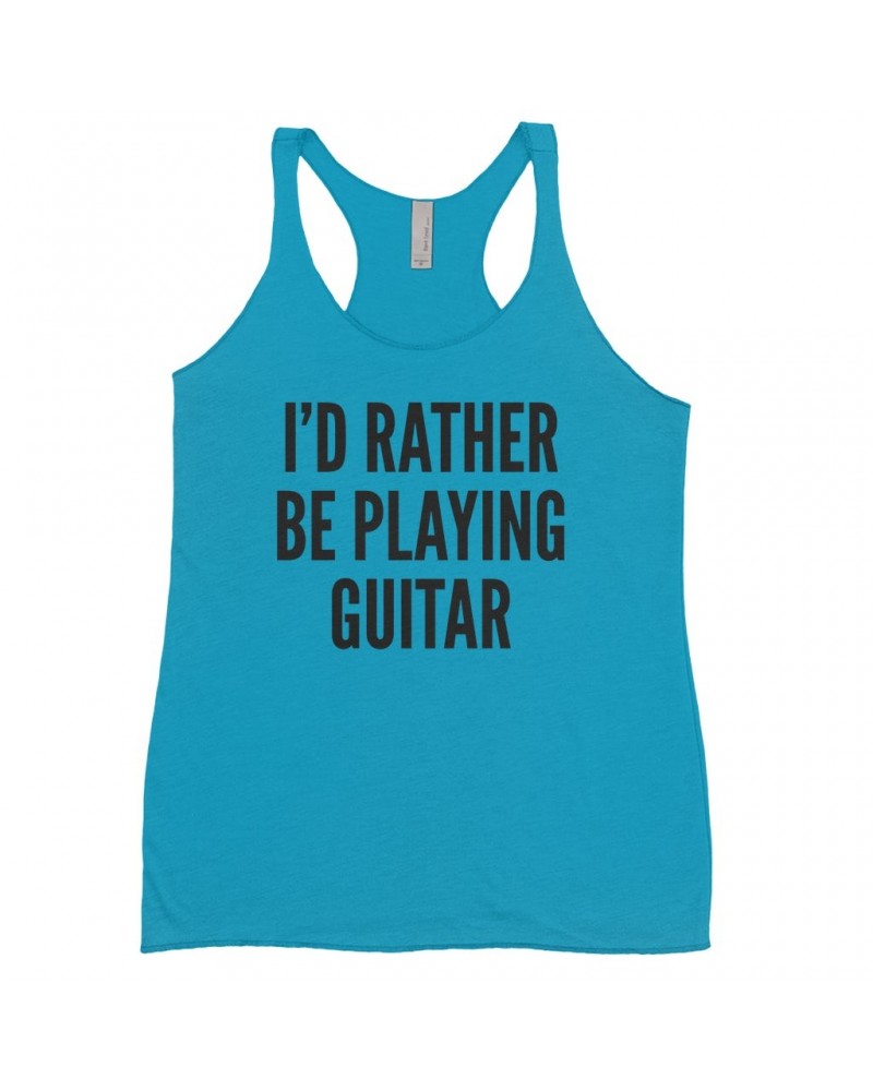 Music Life Colorful Racerback Tank | I'd Rather Be Playing Guitar Tank Top $7.41 Shirts