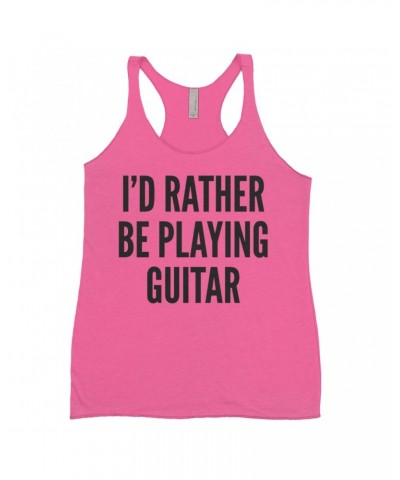 Music Life Colorful Racerback Tank | I'd Rather Be Playing Guitar Tank Top $7.41 Shirts