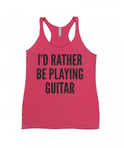 Music Life Colorful Racerback Tank | I'd Rather Be Playing Guitar Tank Top $7.41 Shirts