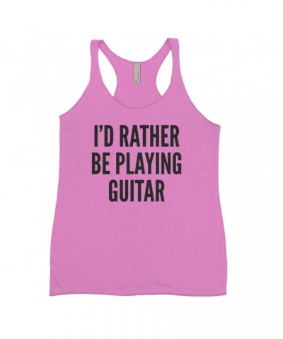 Music Life Colorful Racerback Tank | I'd Rather Be Playing Guitar Tank Top $7.41 Shirts