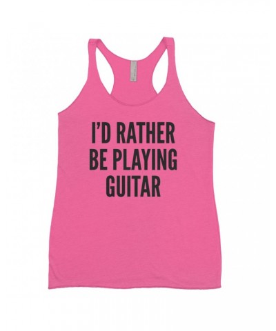 Music Life Colorful Racerback Tank | I'd Rather Be Playing Guitar Tank Top $7.41 Shirts