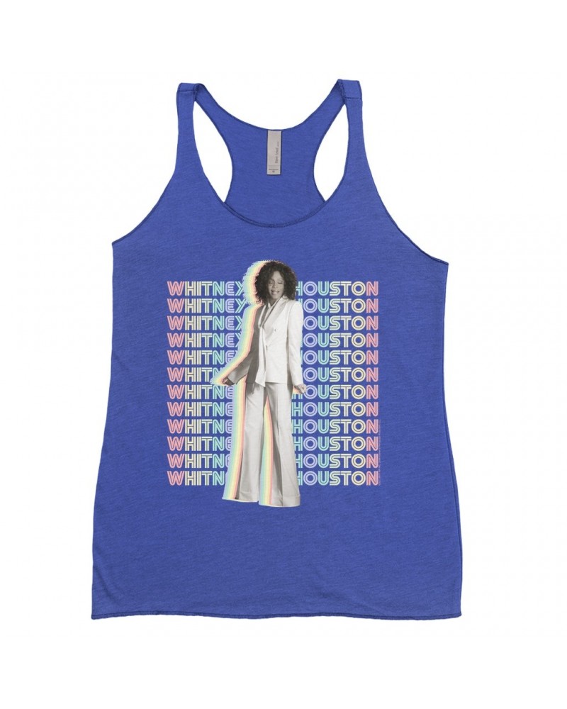 Whitney Houston Bold Colored Racerback Tank | Nothing But Love Pastel Rainbow Album Photo Image Shirt $8.25 Shirts