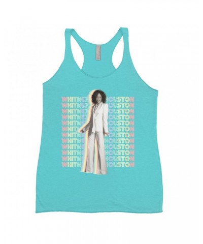 Whitney Houston Bold Colored Racerback Tank | Nothing But Love Pastel Rainbow Album Photo Image Shirt $8.25 Shirts