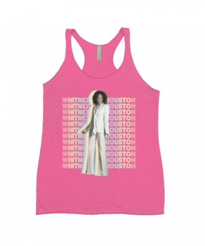 Whitney Houston Bold Colored Racerback Tank | Nothing But Love Pastel Rainbow Album Photo Image Shirt $8.25 Shirts